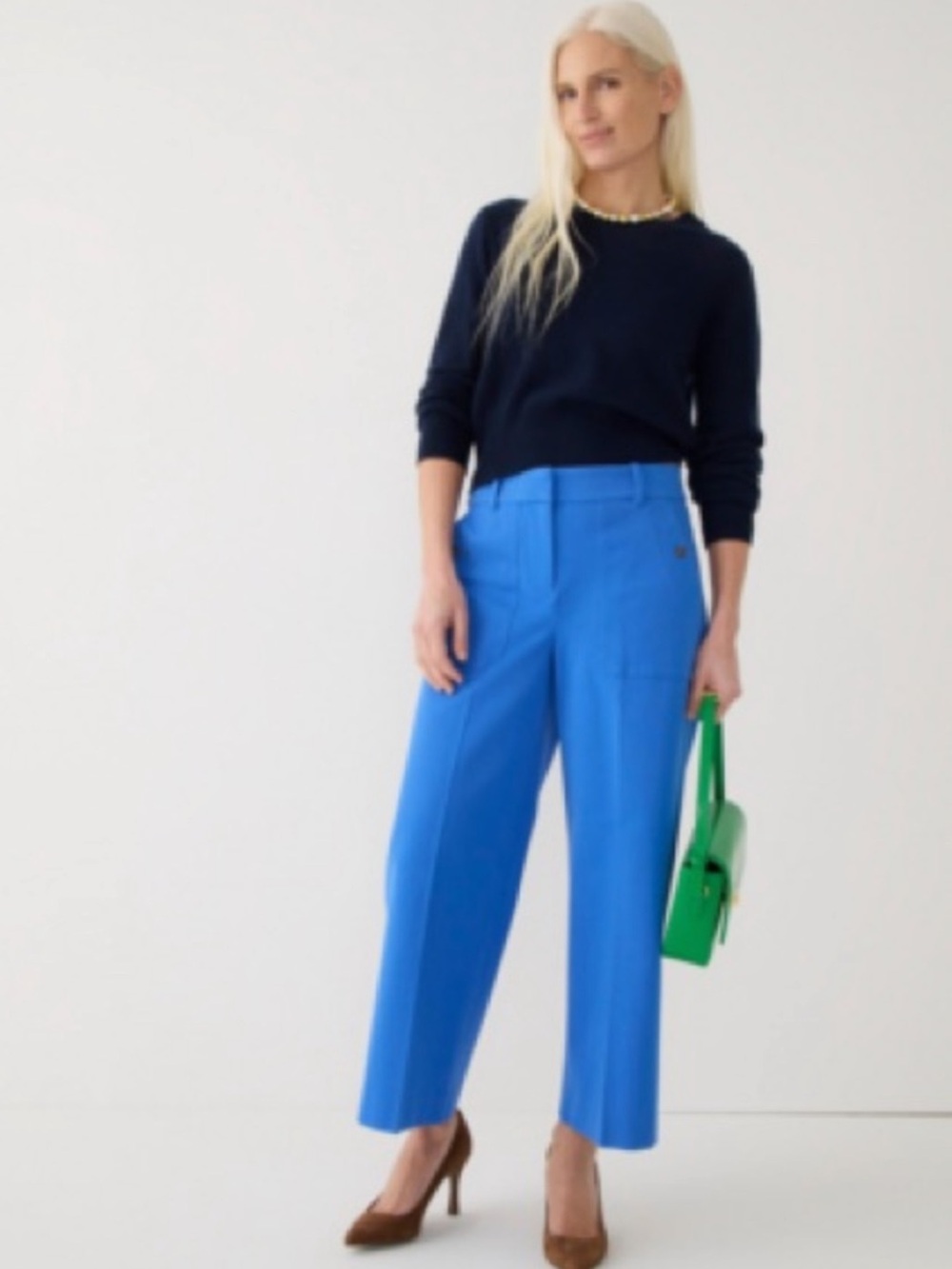 J. Crew Sydney Wide Leg Trouser Pants in Blue Size 10